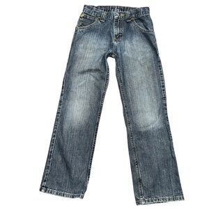 WRANGLER Boys size 10 REG Blue 100% Cotton Straight Leg Adjustable Denim Jeans